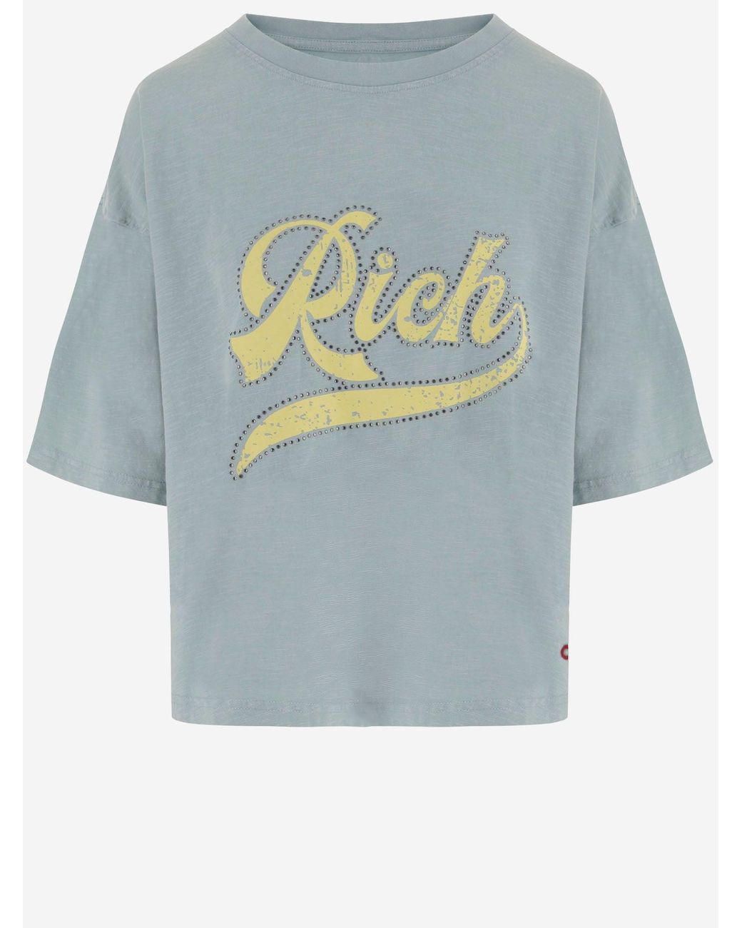 ONE TEE Blue Cotton T Shirt With Logo Print