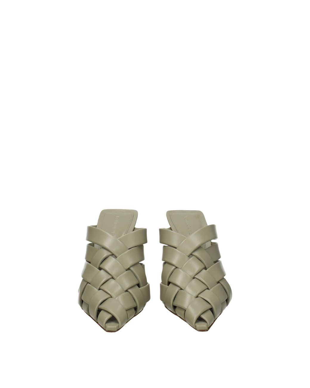 Bottega Veneta Green Sandals Leather/Travertine