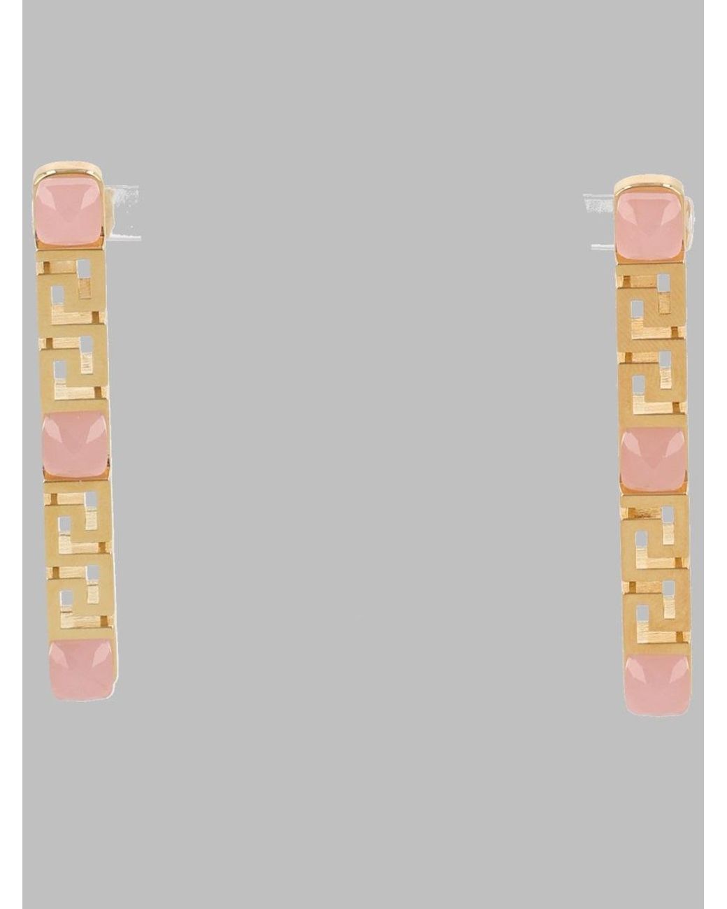 Versace Metallic Statement Earrings With Signature Motif