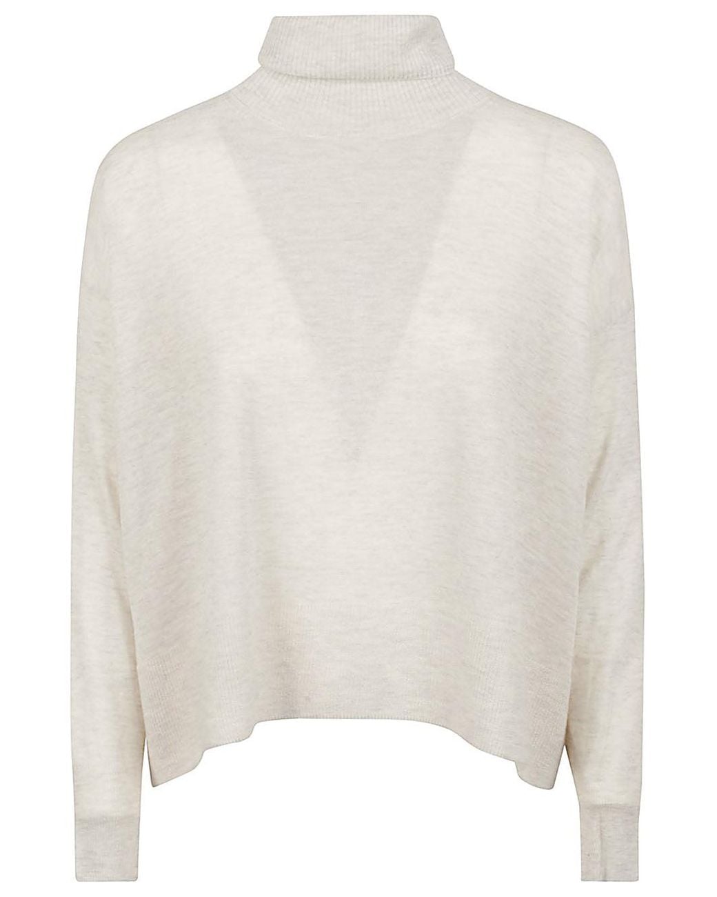 C.t. Plage White Cashmere High Neck Sweater