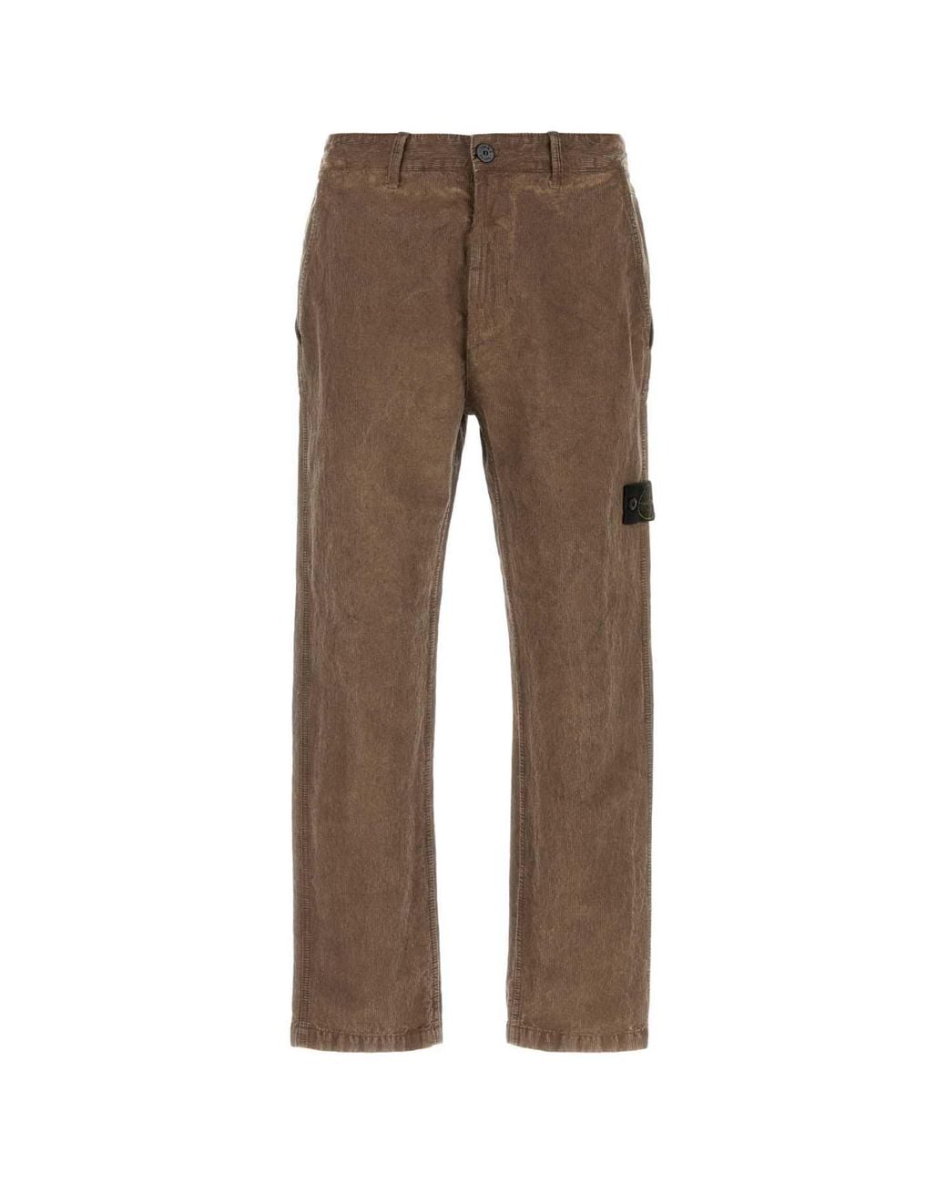 Stone Island Brown Lead Corduroy Trousers for men