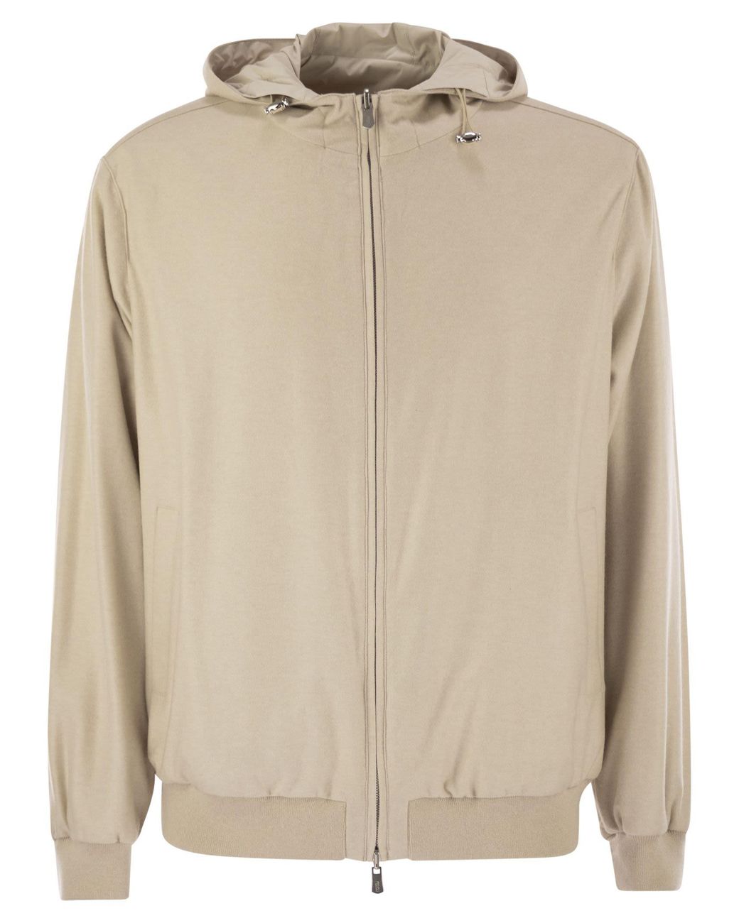 Fedeli Natural Reversible Bomber Jacket With Hood for men