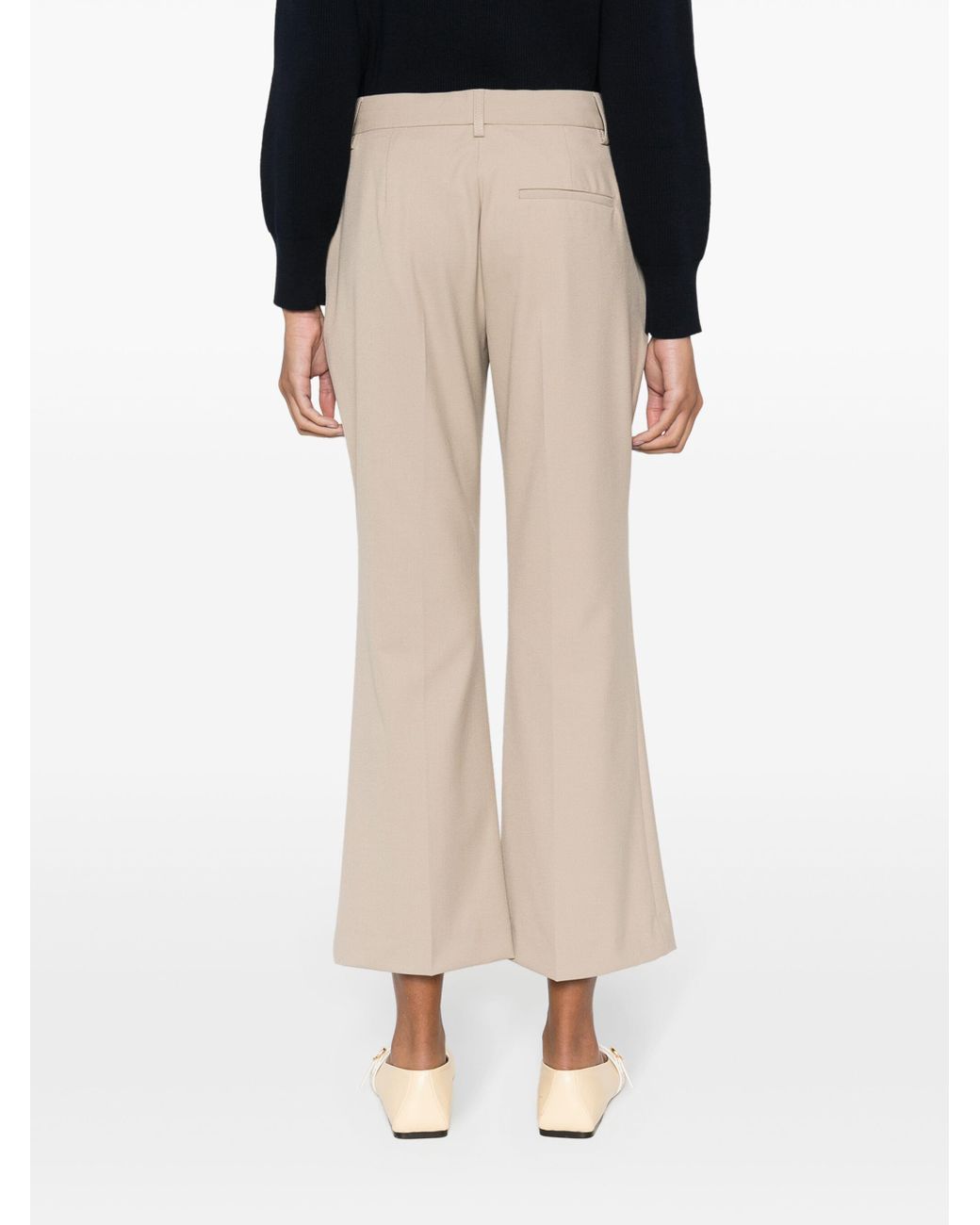 Closed Natural Wharton Cropped Flared Trousers