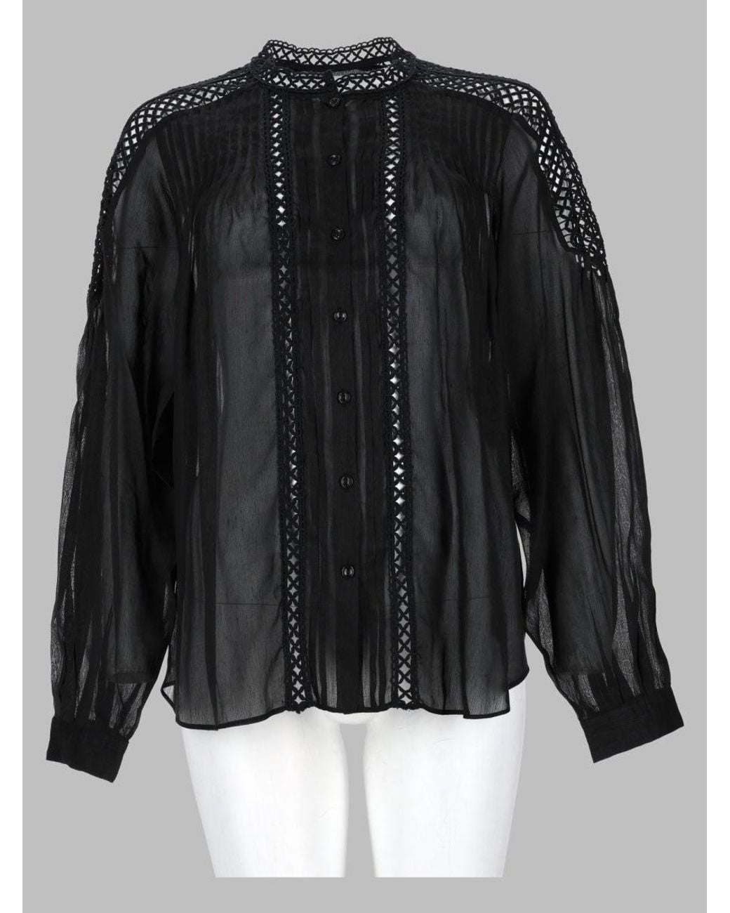 Isabel Marant Black Blusa "Polda" Plissettata