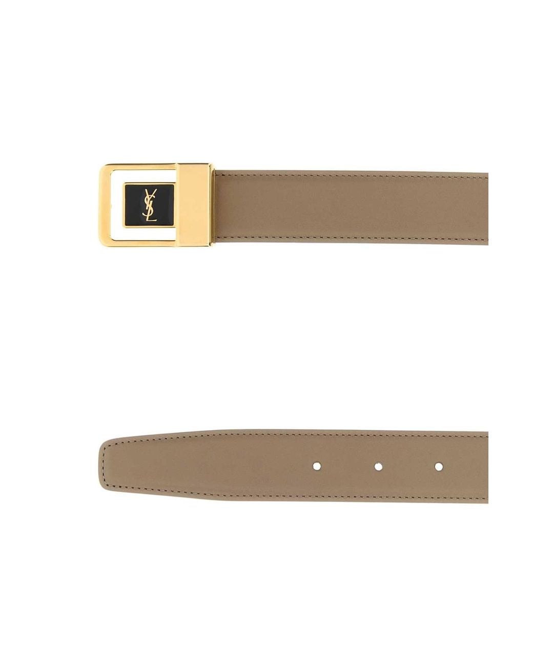 Saint Laurent White Logo Buckle Belt