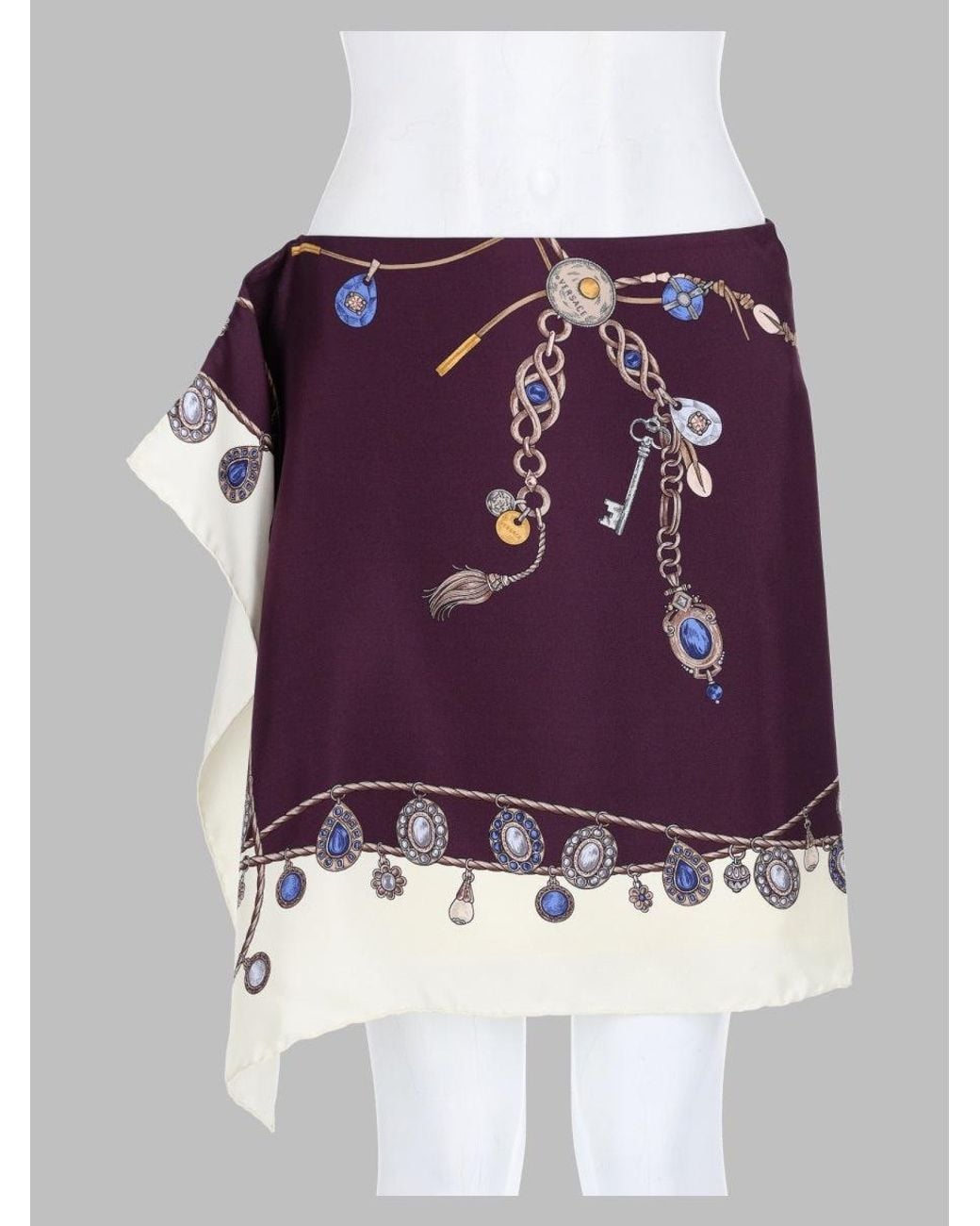 Versace Purple Luxury Silk Skirt