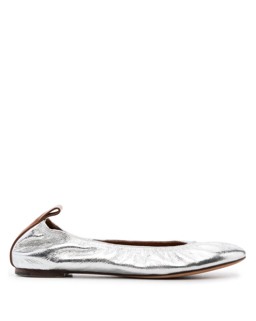 Lanvin White Metallic Leather Ballerina Shoes for men
