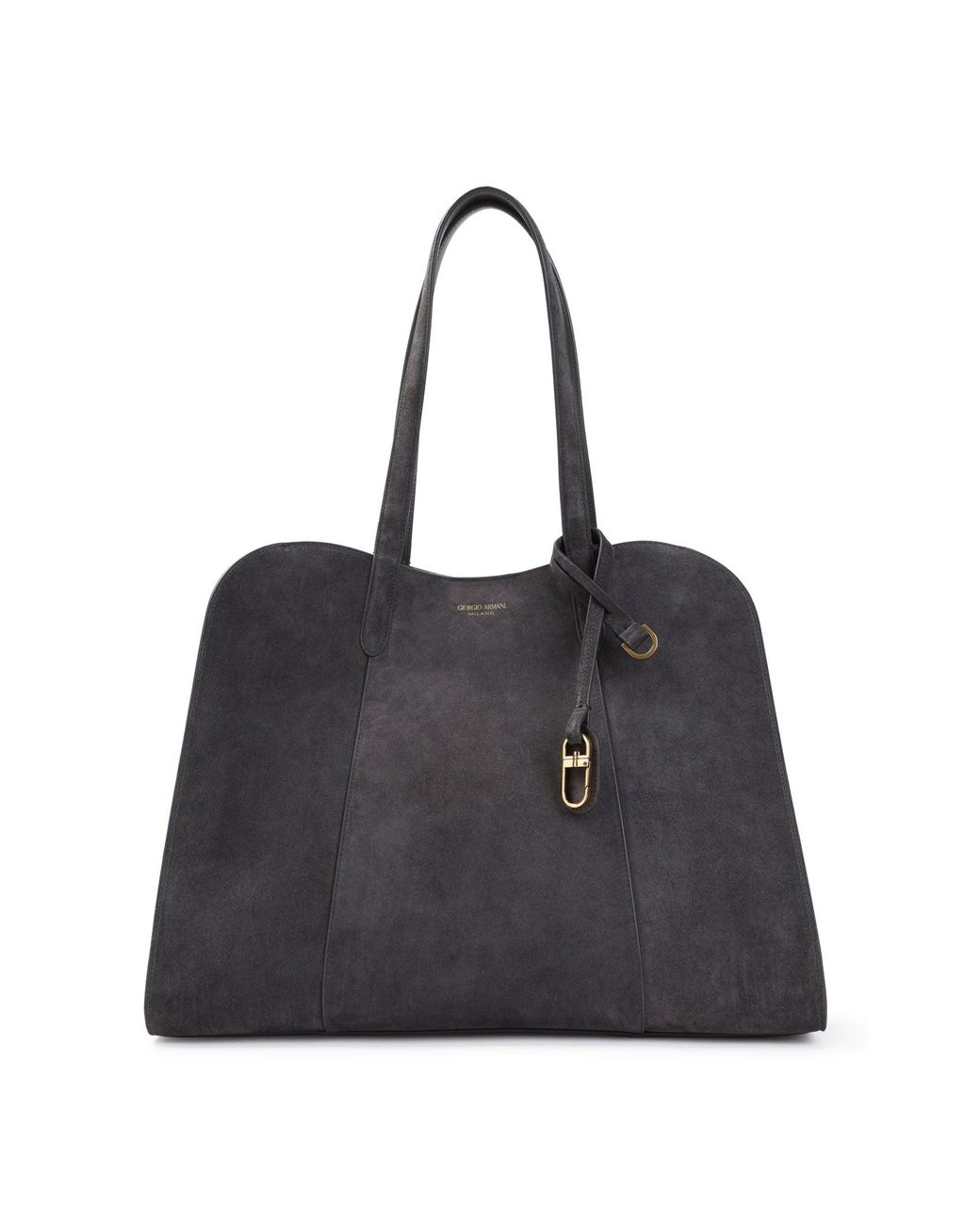 Giorgio Armani Black Carbon Suede Shoulder Bag
