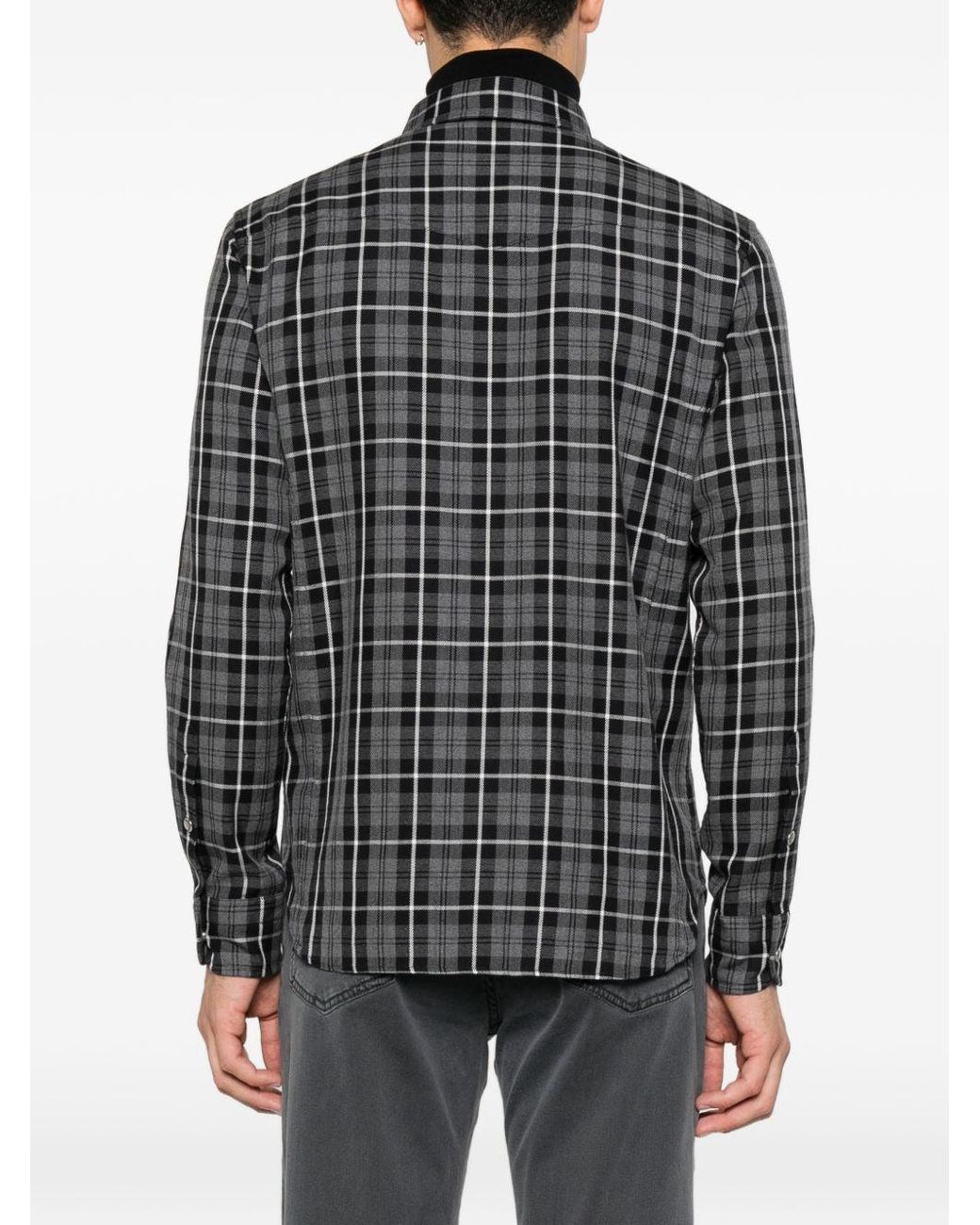 Tom Ford Gray Checked Cotton Shirt for men