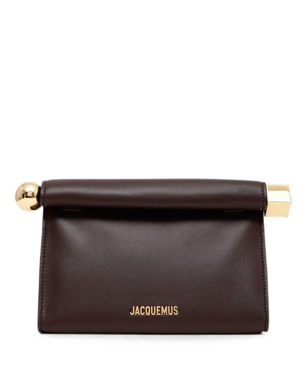 Jacquemus Brown Le Sac Rond Carre Leather Clutch