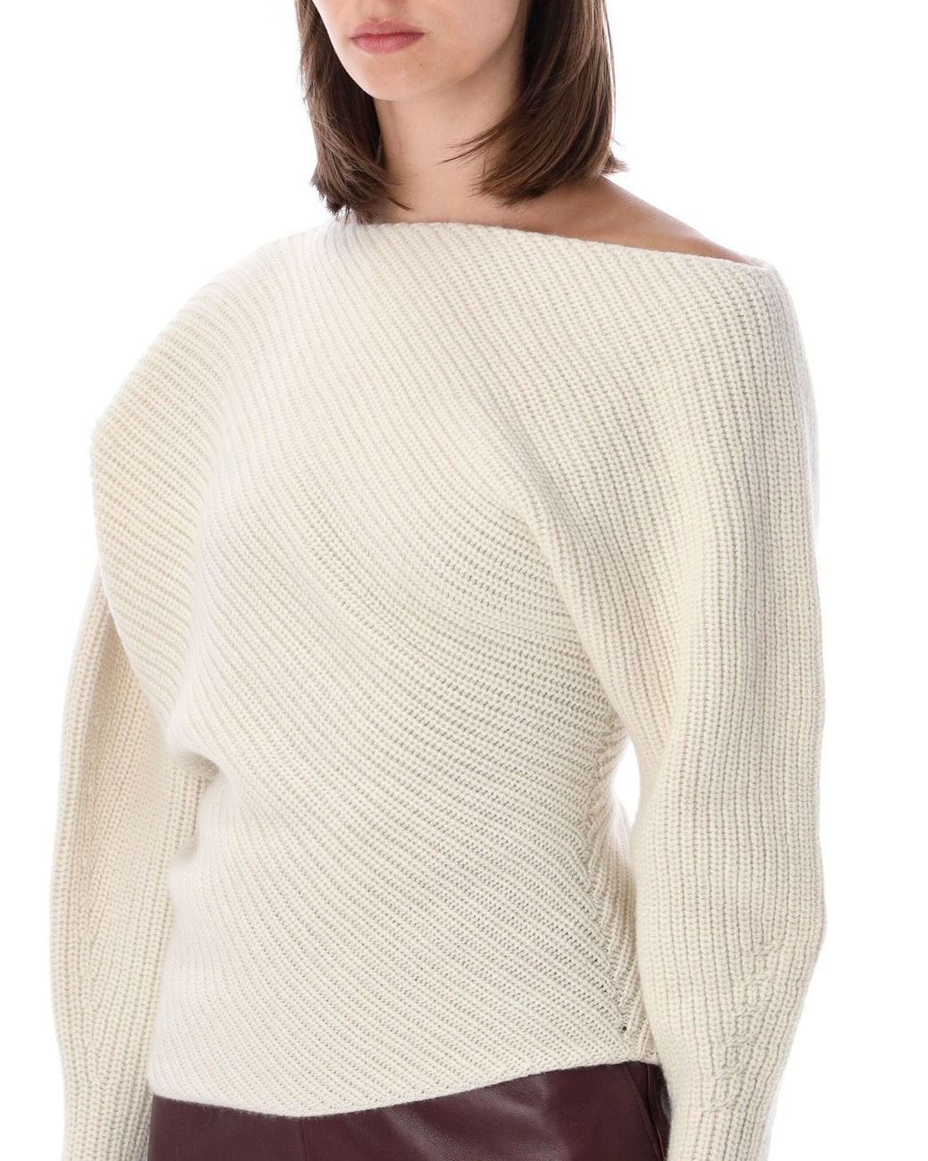 Alberta Ferretti White Alberta Ferretti Asymmetric Sweater