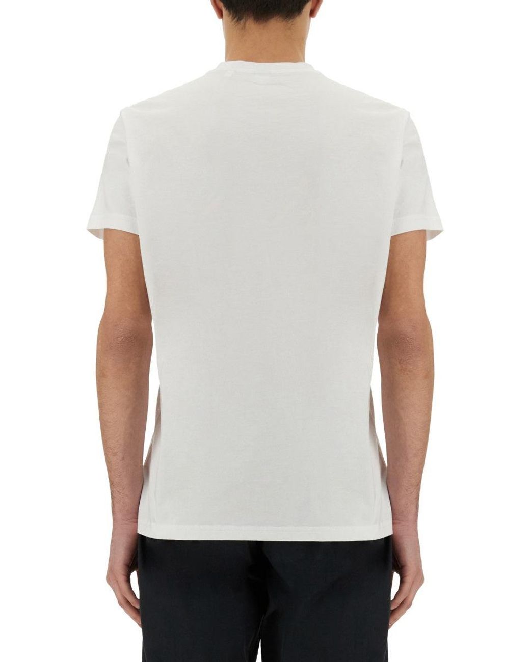 Aspesi White Graphic Crew Neck T-Shirt for men
