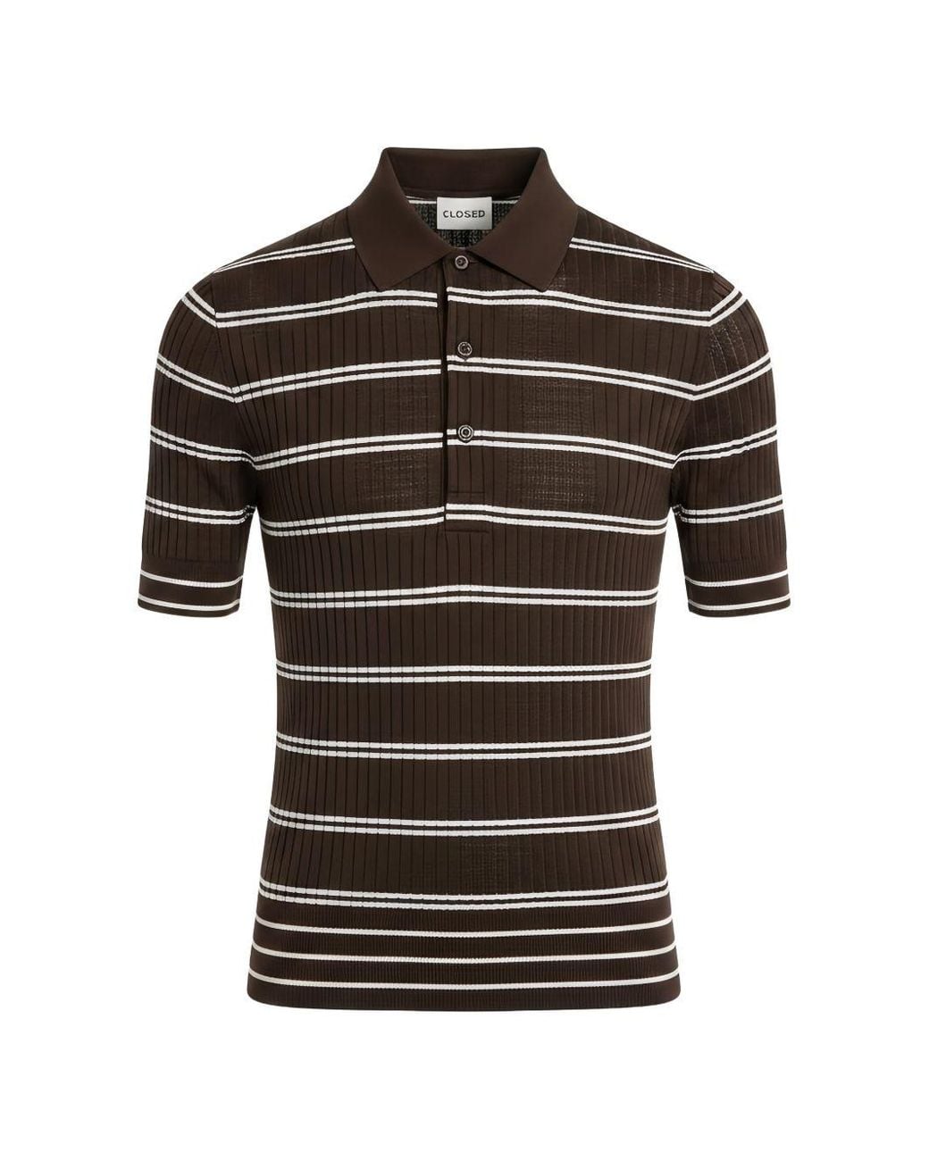 Closed Black Striped Wool Polo Shirt