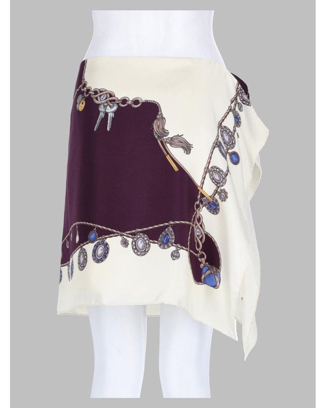 Versace Purple Luxury Silk Skirt