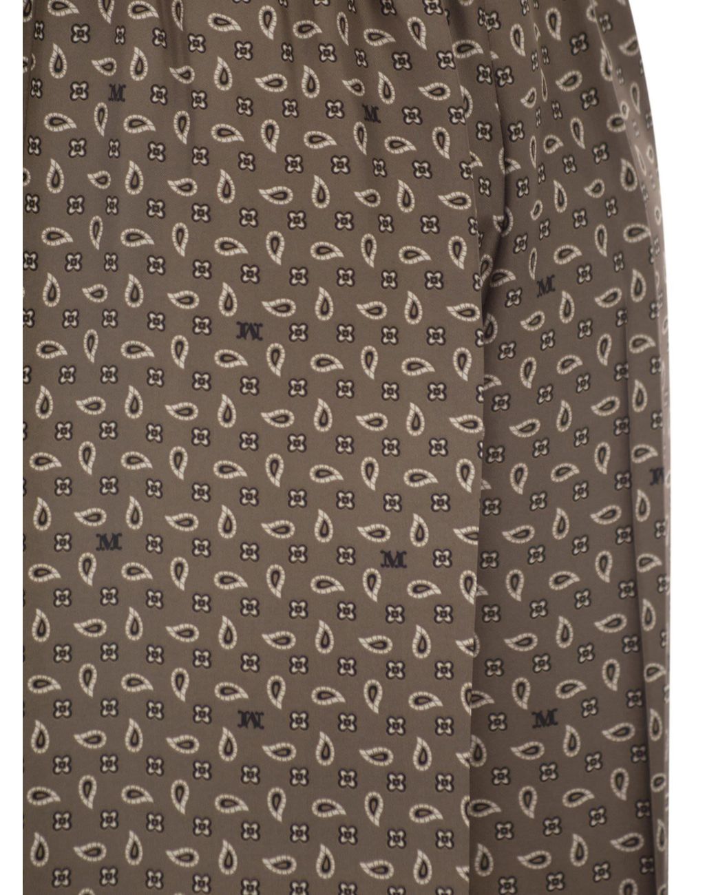 Max Mara Broeken ,Bruin ,Vischio Printed Silk Broeken in het Brown