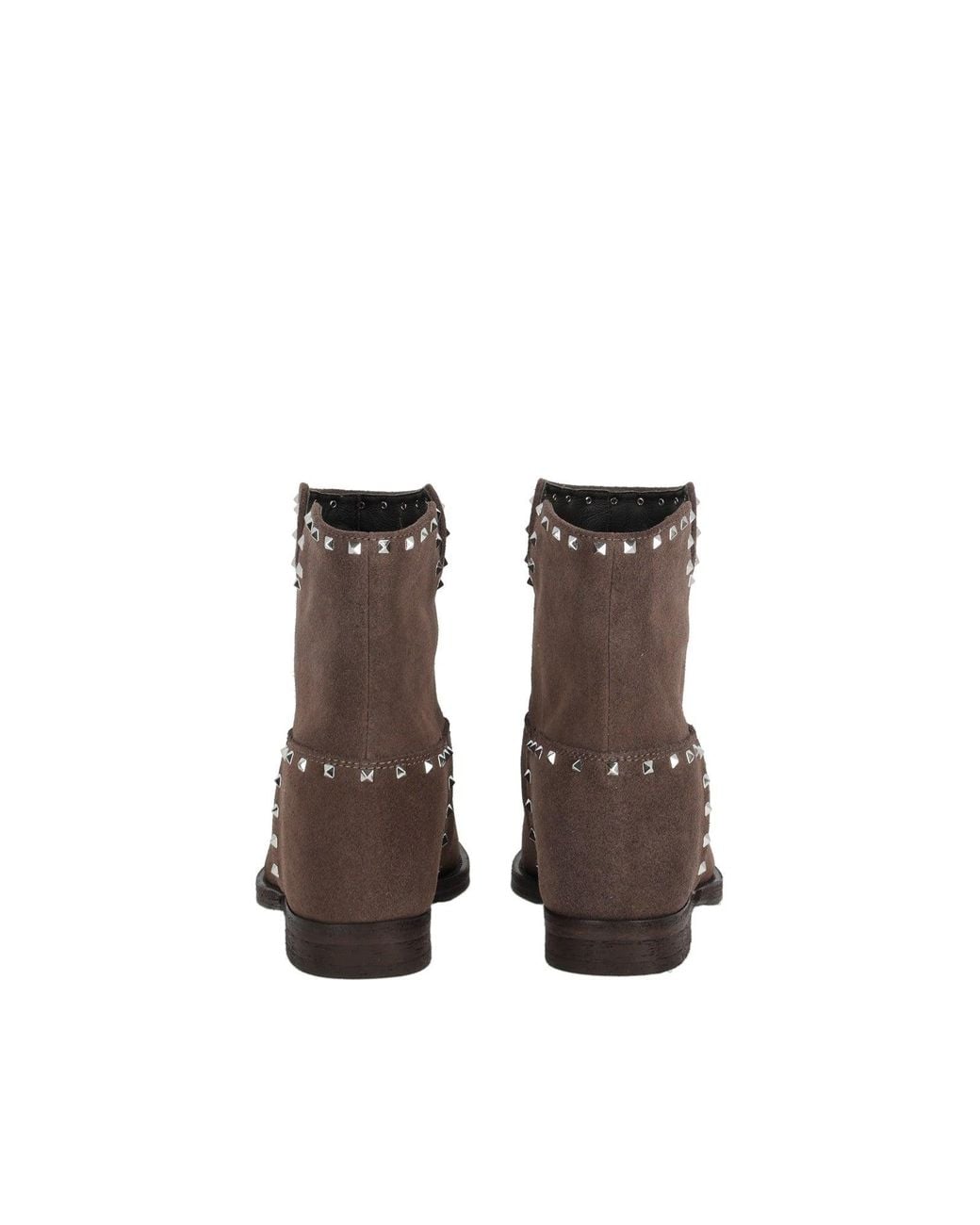 Via Roma 15 Brown Tronc Spacco Suede Metallic Ankle Boots
