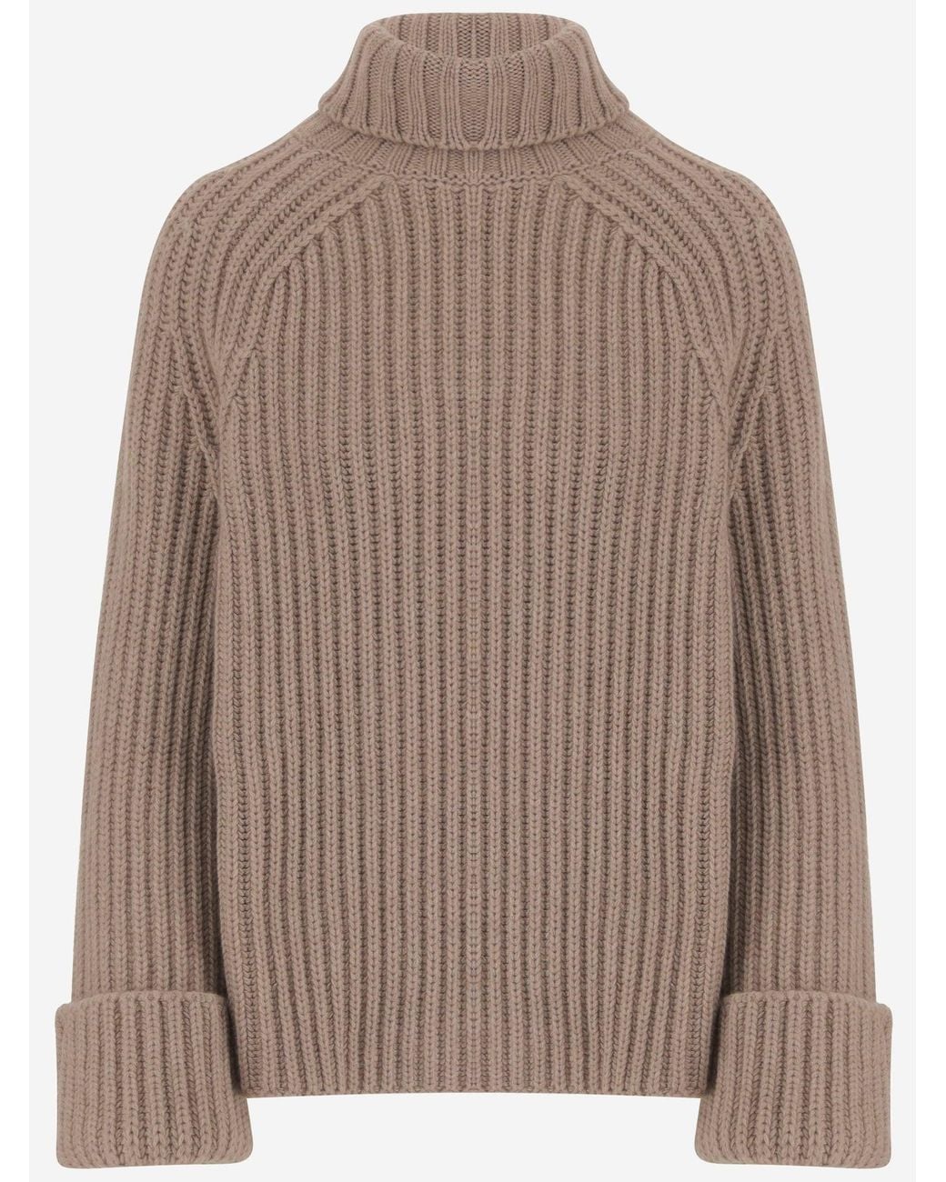 Malo Brown Ribbed Cashmere Sweater