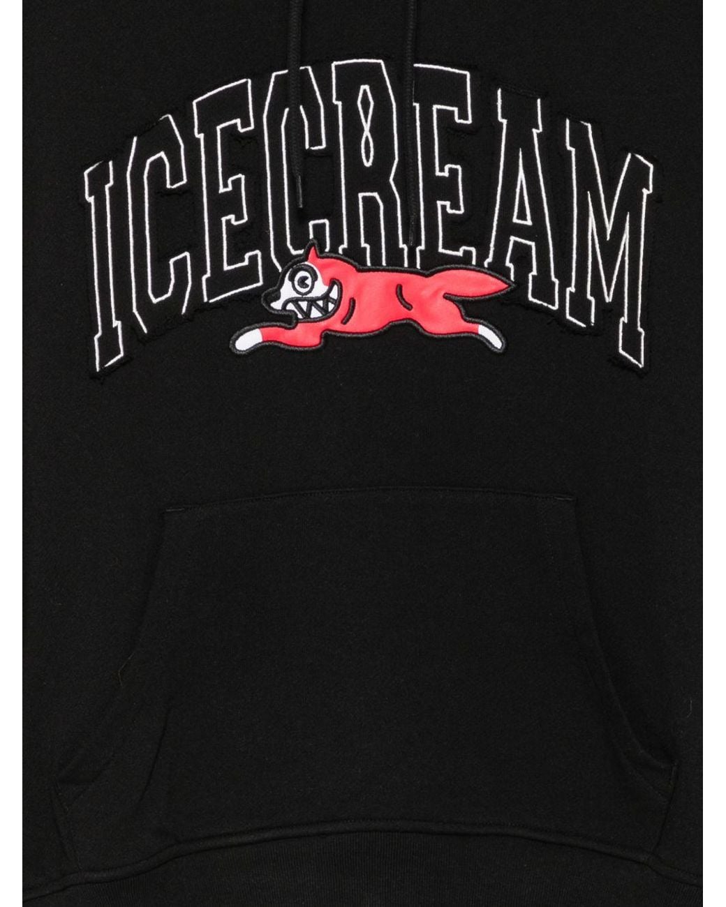 ICECREAM Black Logo Cotton Hoodie