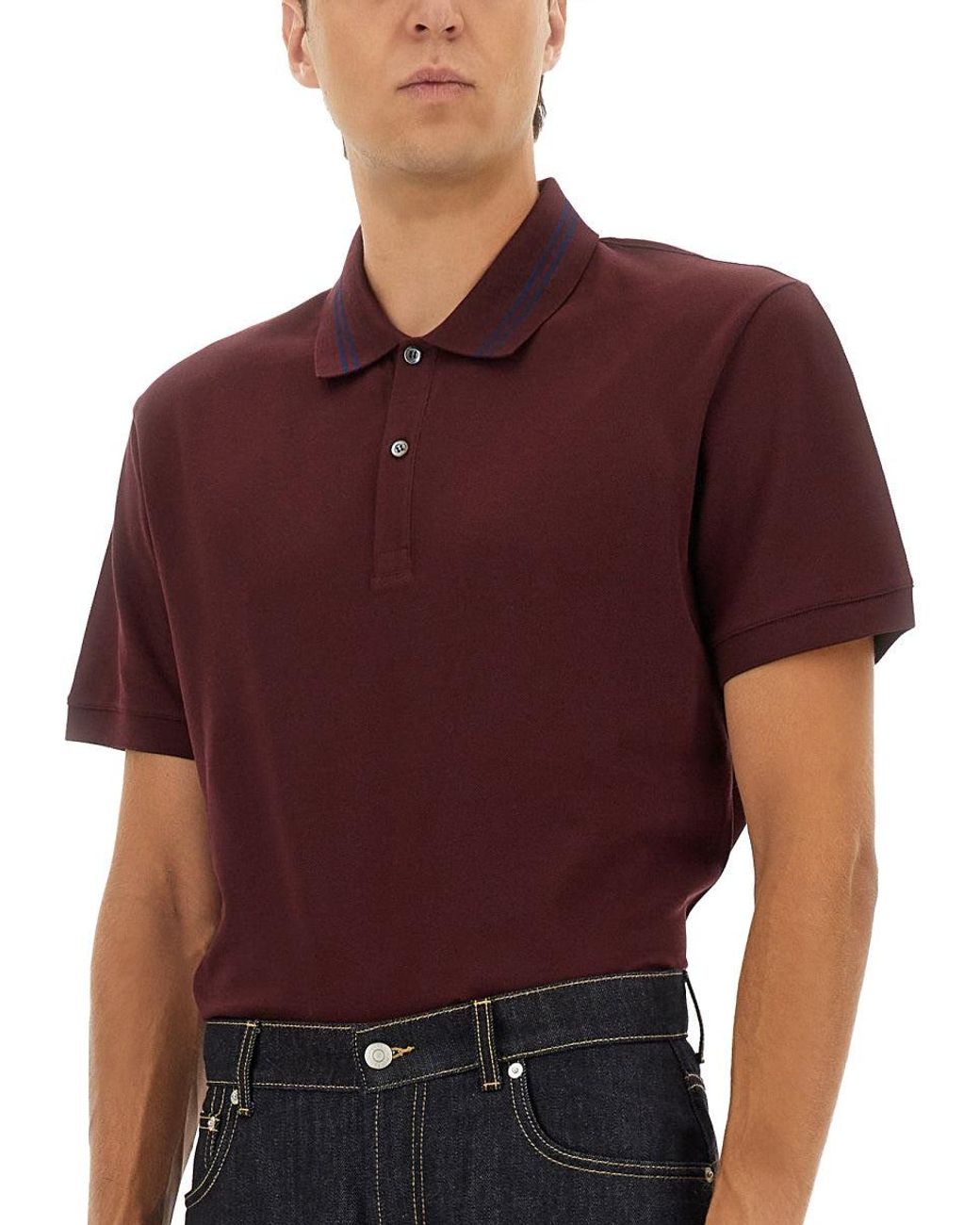 McQueen Purple Alexander Mc Queen Polo Shirt With Logo On The Collar