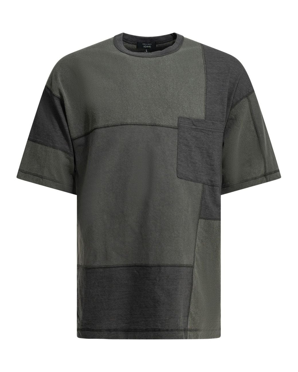 Comme des Garçons Gray Patchwork Crewneck T-Shirt