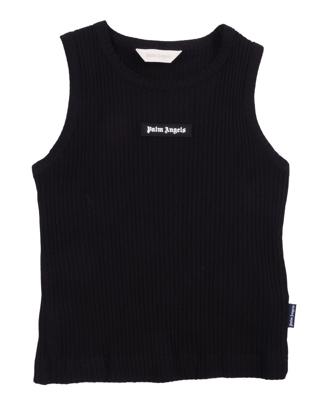 Palm Angels Black Logo Rib Tank Top Girl