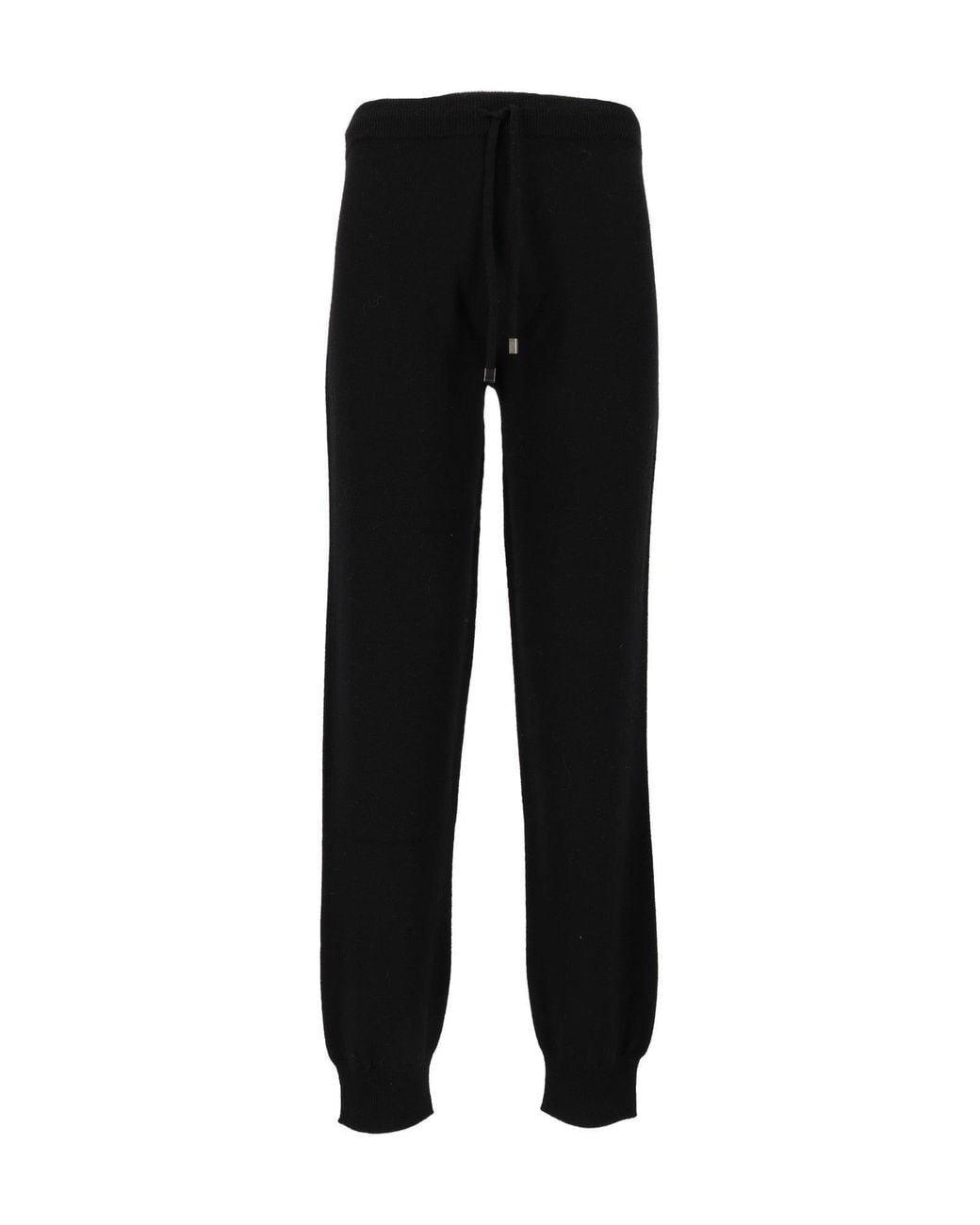 Kangra Cashmere Black Seamless Joggers Wi Th Drawstring