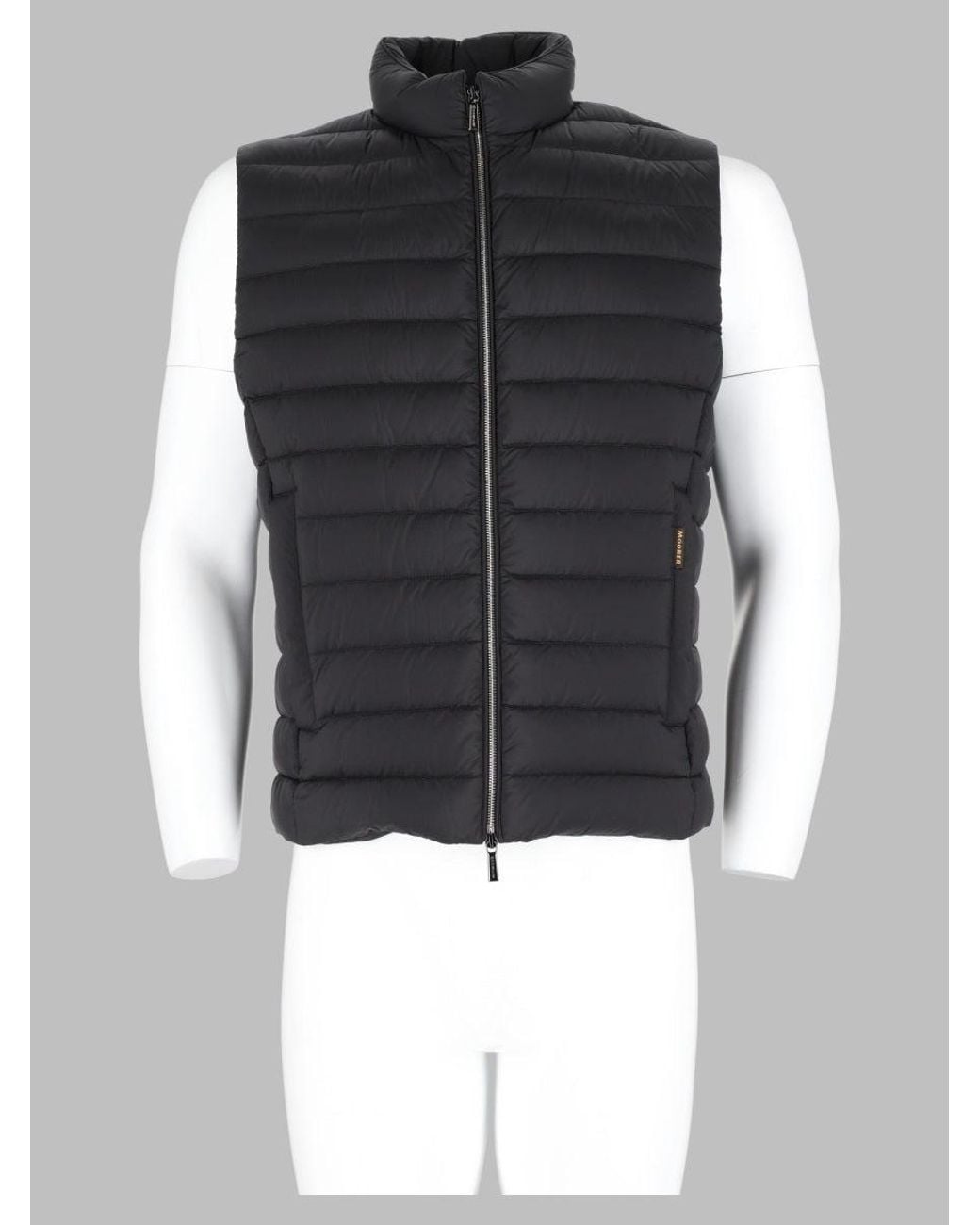 Moorer Black Quilted Puffer Vest