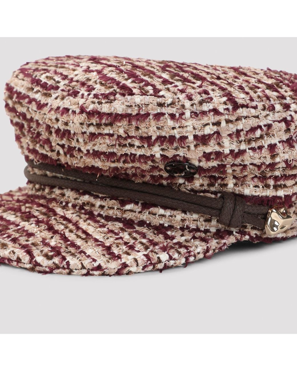 Maison Michel Red New Abby Tweed Mini Hat