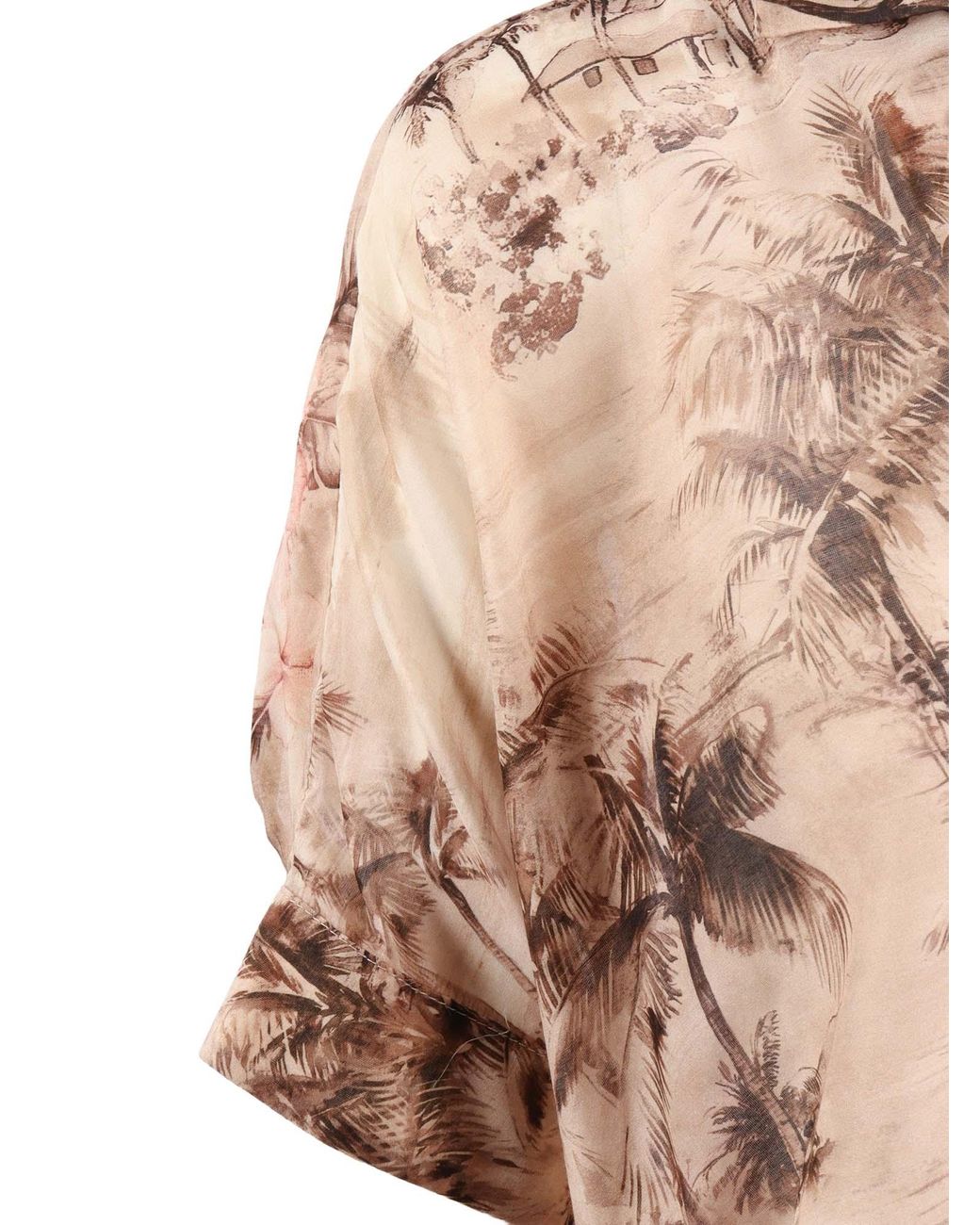 Shirtaporter Natural Printed Voile Tunic Cotton Silk Jacket