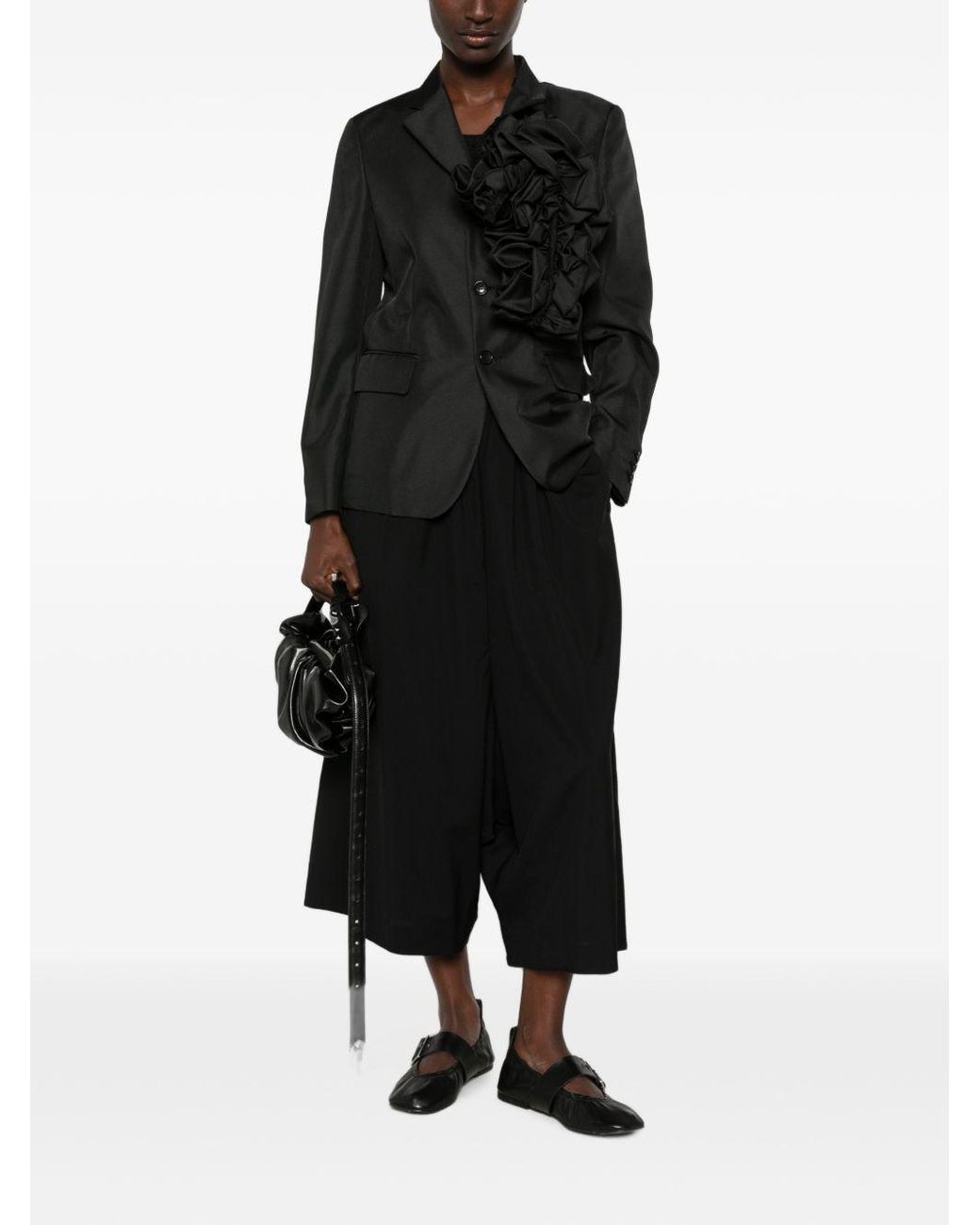 Comme des Garçons Black Rouched Single Breasted Jacket