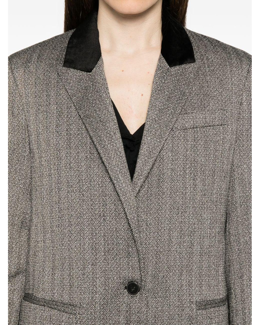 Forte_forte Gray Single Breasted Blazer Jacket