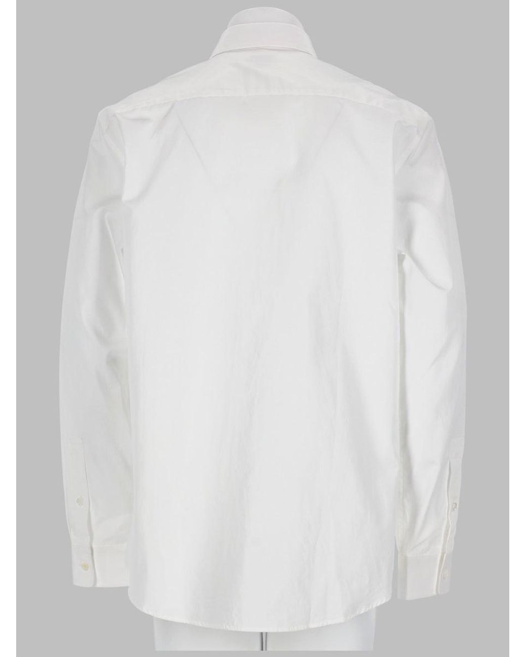 Burberry White Shirt With Check Trim, Cotton for men