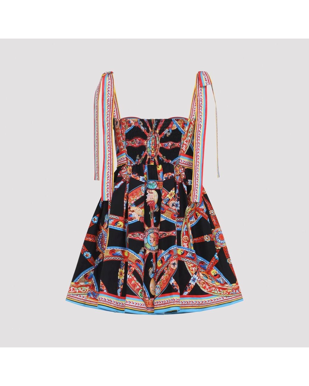 Dolce & Gabbana Red Dolce & Gabbana Popeline Carretto Mini Dress