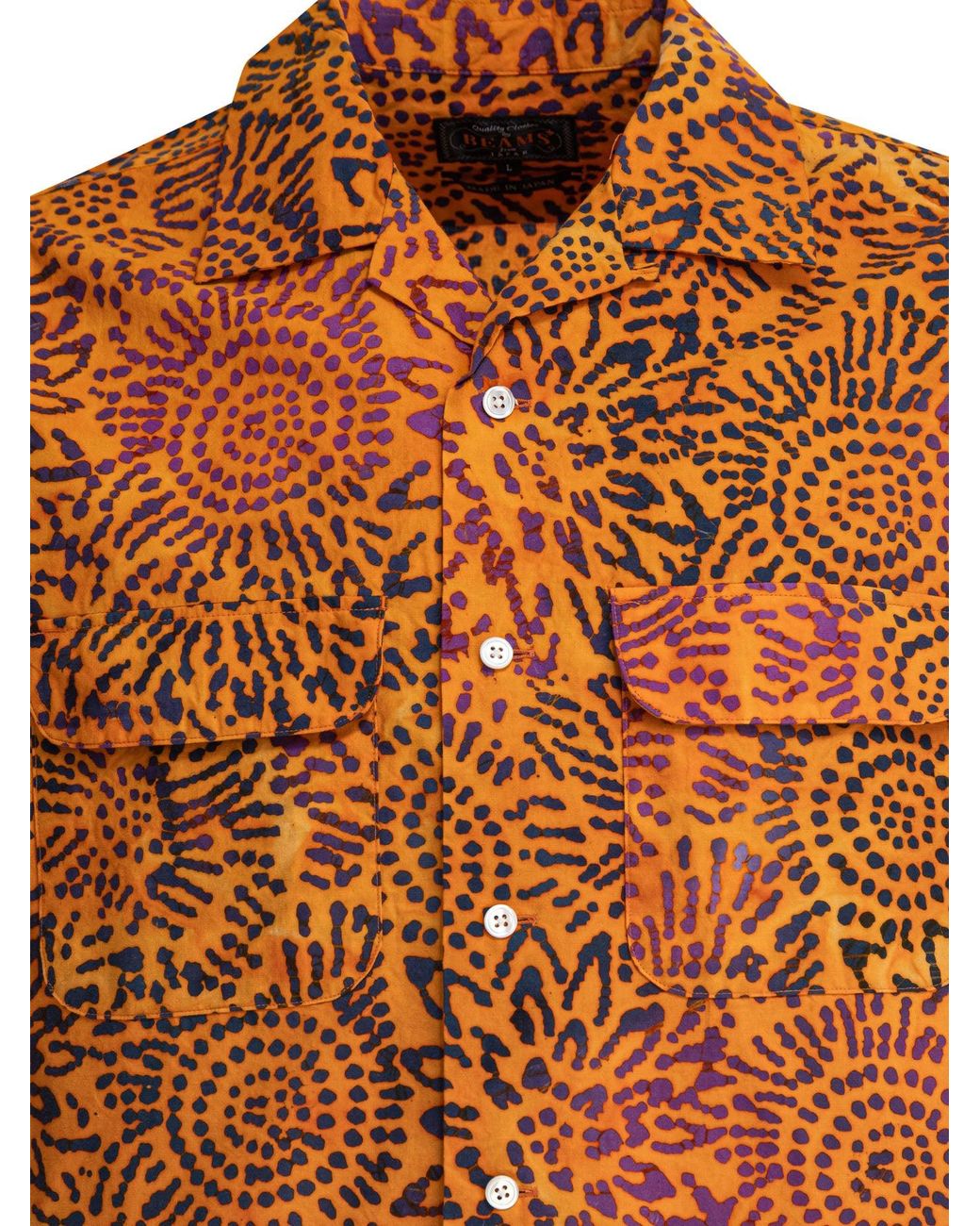 Beams Plus Orange Batik Shirts for men