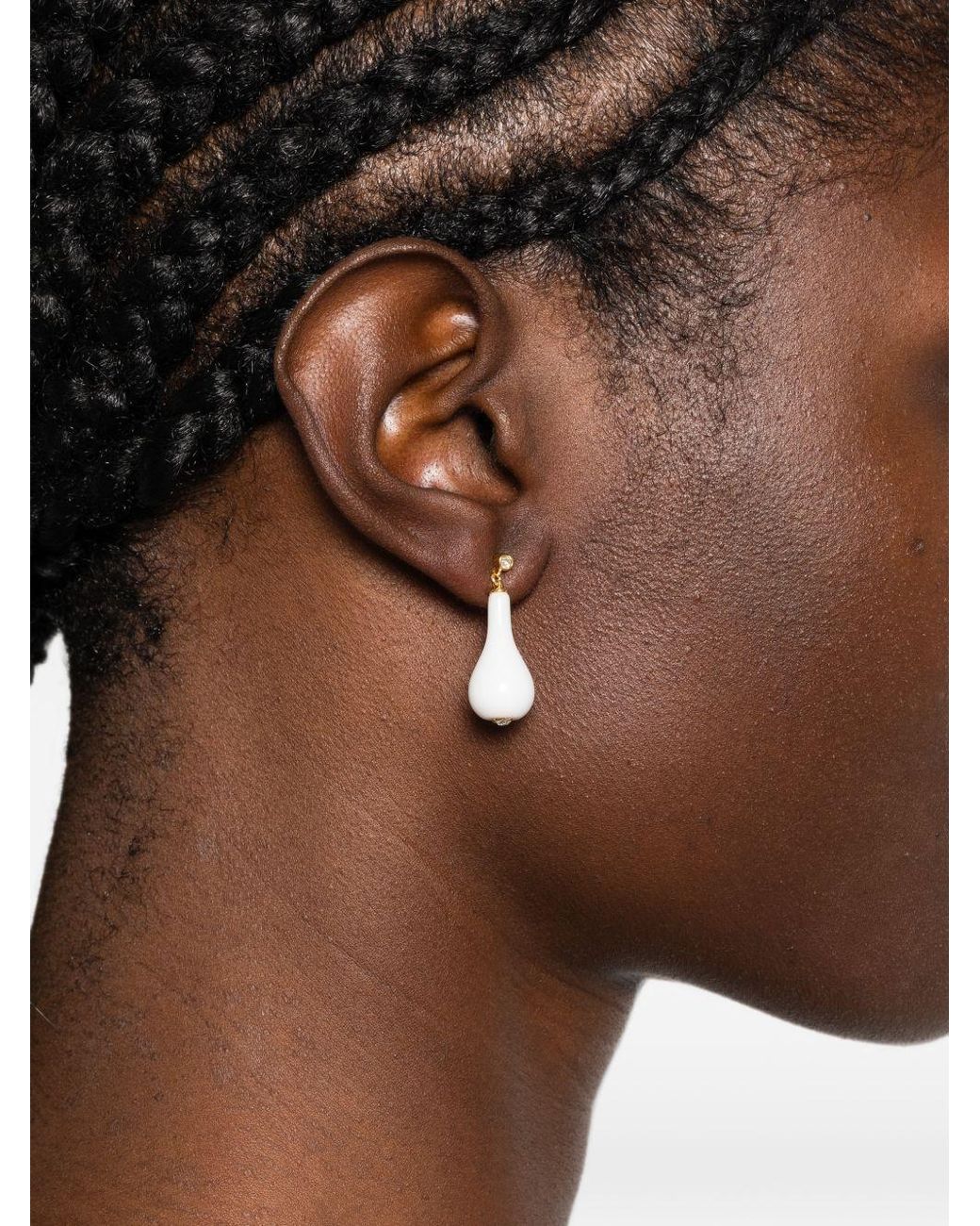 Totême White Jade Drop Earrings