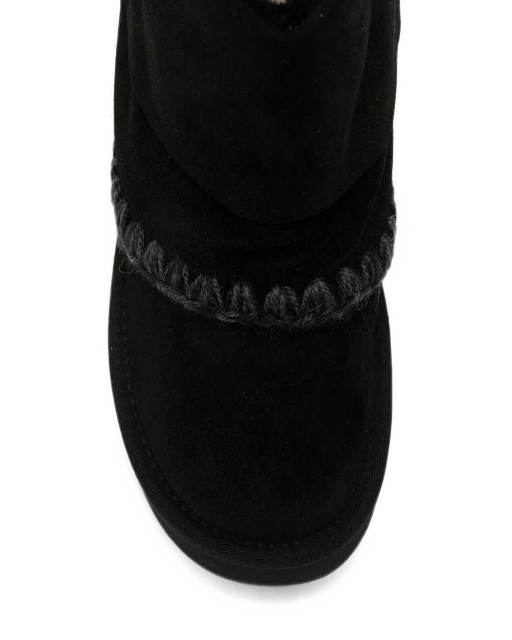 Mou Black Platform Wool Boots