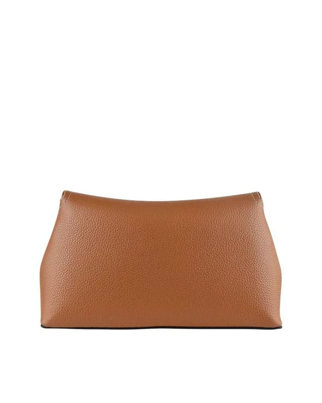 Totême Brown T-Lock Clutch