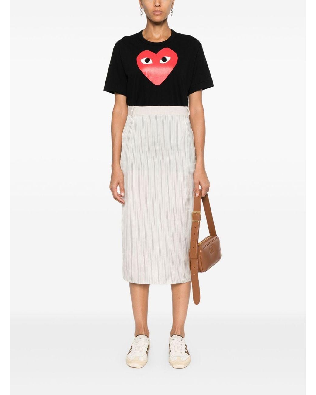 COMME DES GARÇONS PLAY Black T-Shirt À Imprimé Cœur