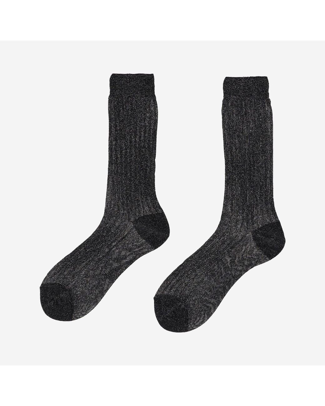 ANT45 Black Ribbed Viscose Blend Socks