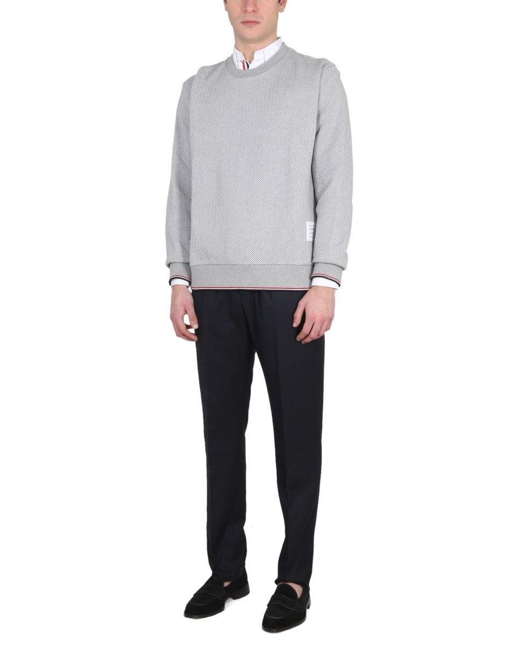 Thom Browne Gray Herringbone Jersey for men