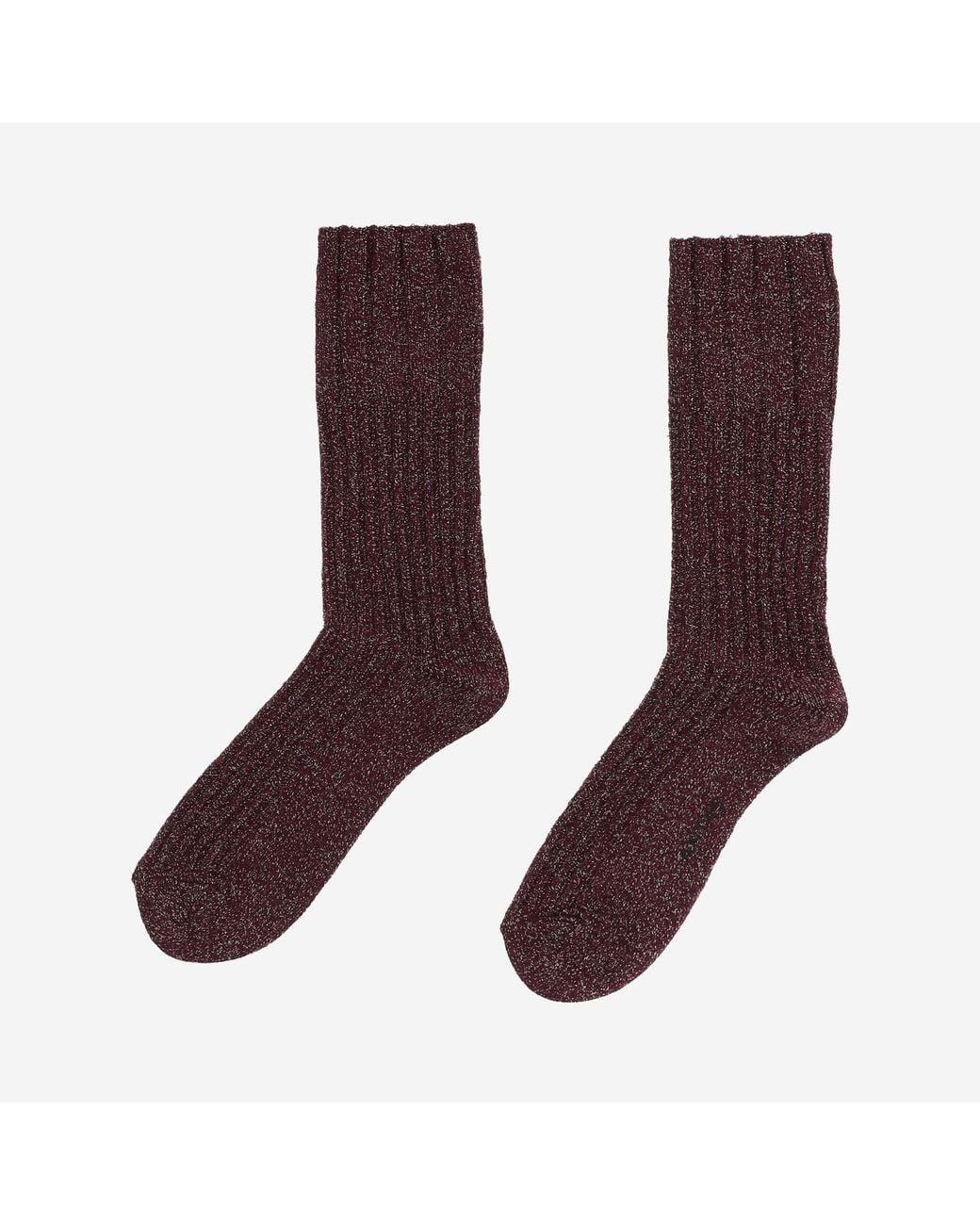 ANT45 Purple Ribbed Stretch Cotton Blend Socks
