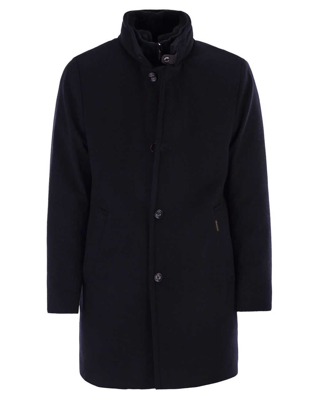 Moorer Blue Bond Single Breasted Cashmere Coat for men