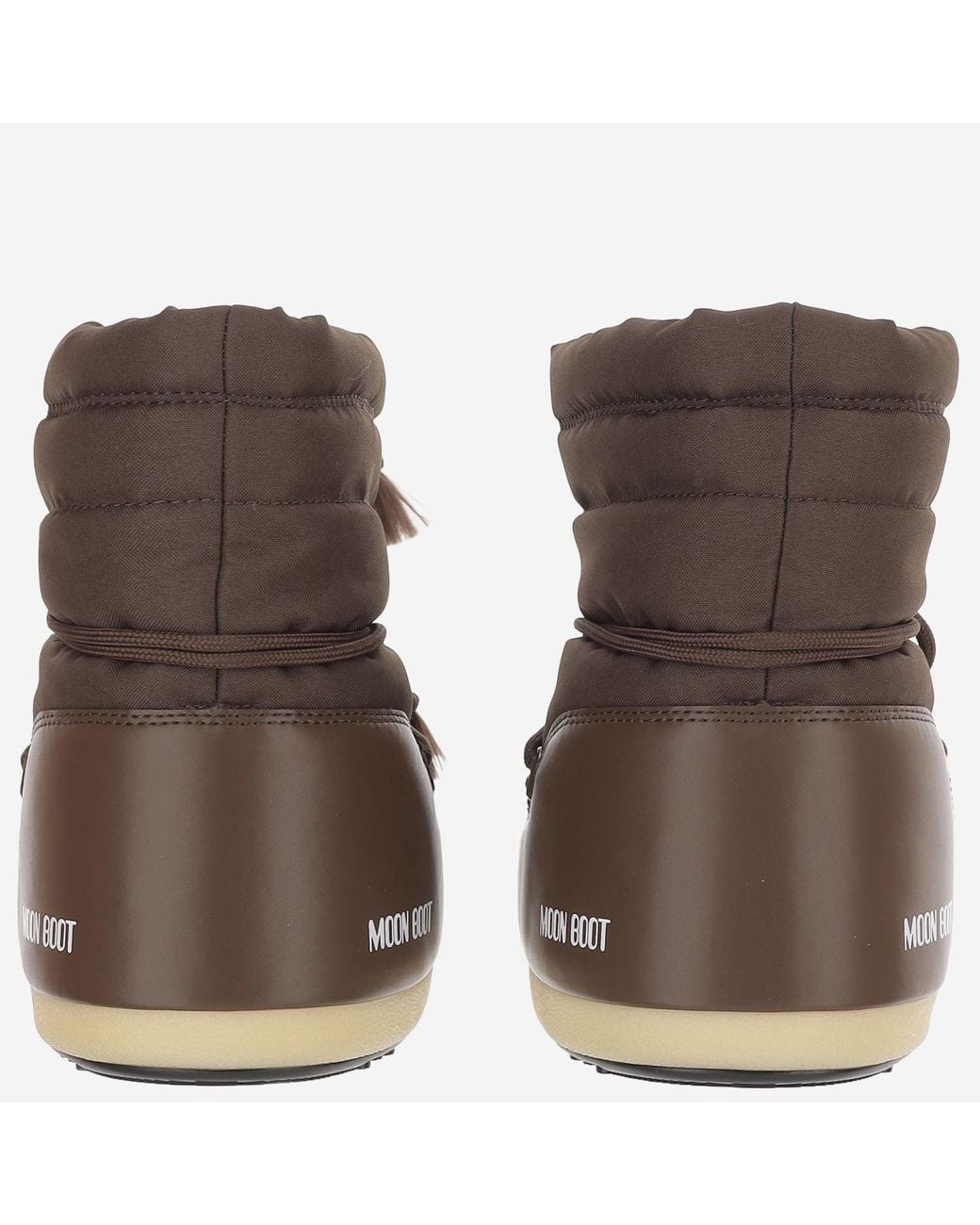 Moon Boot Brown Nylon Ankle Boots With Laces