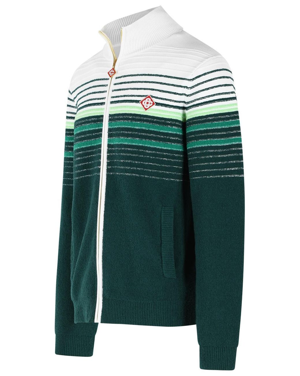 Casablanca Green Cotton Blend Sporty Jacket With Zip