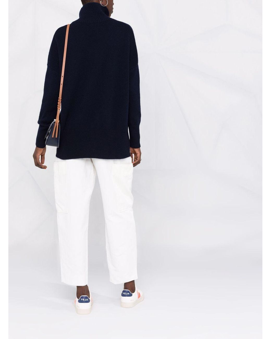 Lisa Yang Blue Heidi Cashmere Turtle Neck Jumper