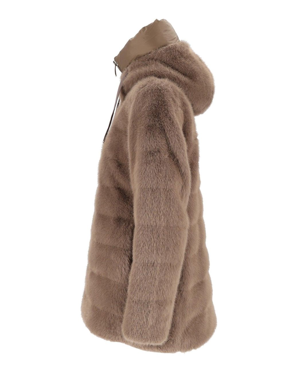 DUNO Brown Plush Quilted Down Coat