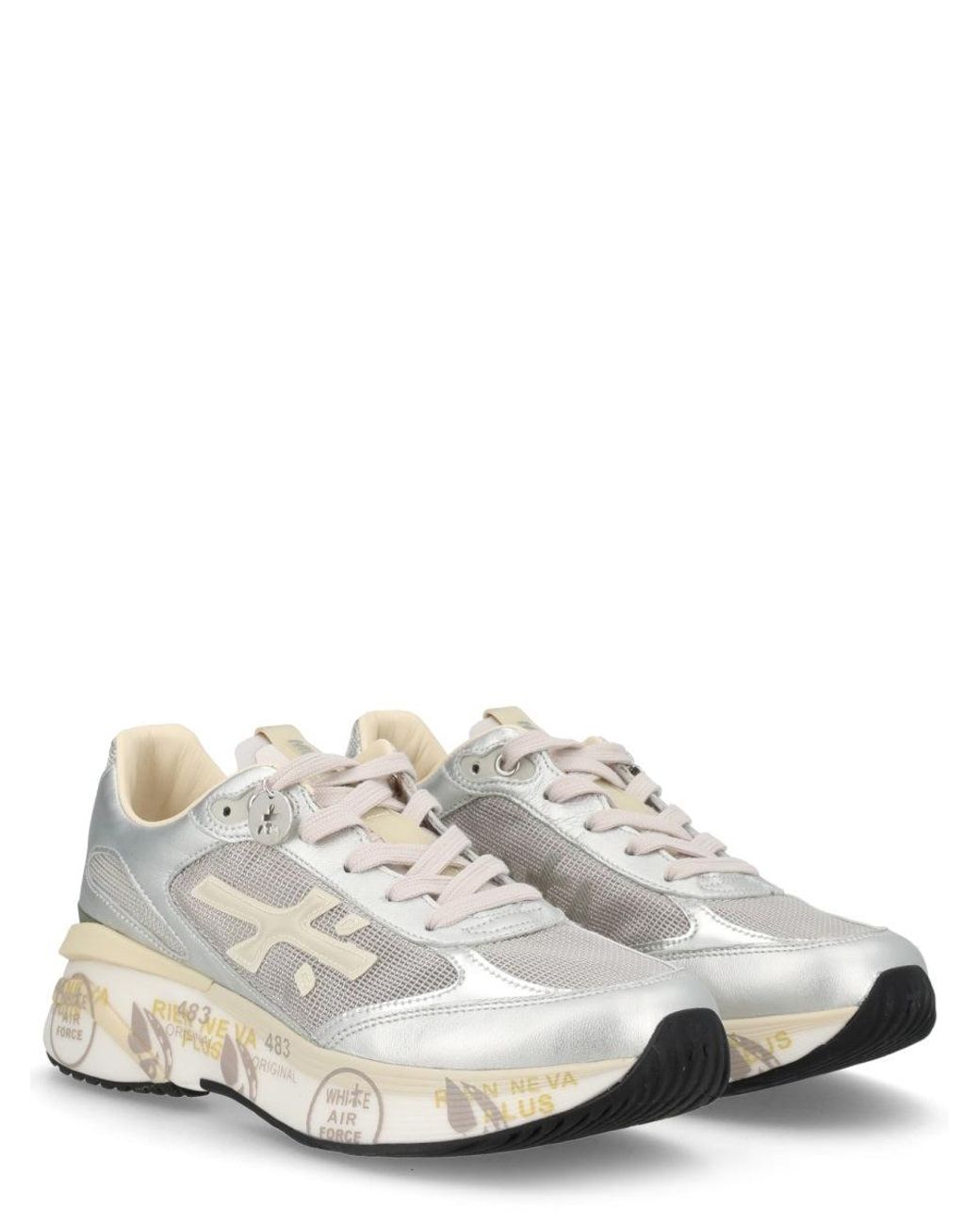 Premiata White Goat Leather Sneaker
