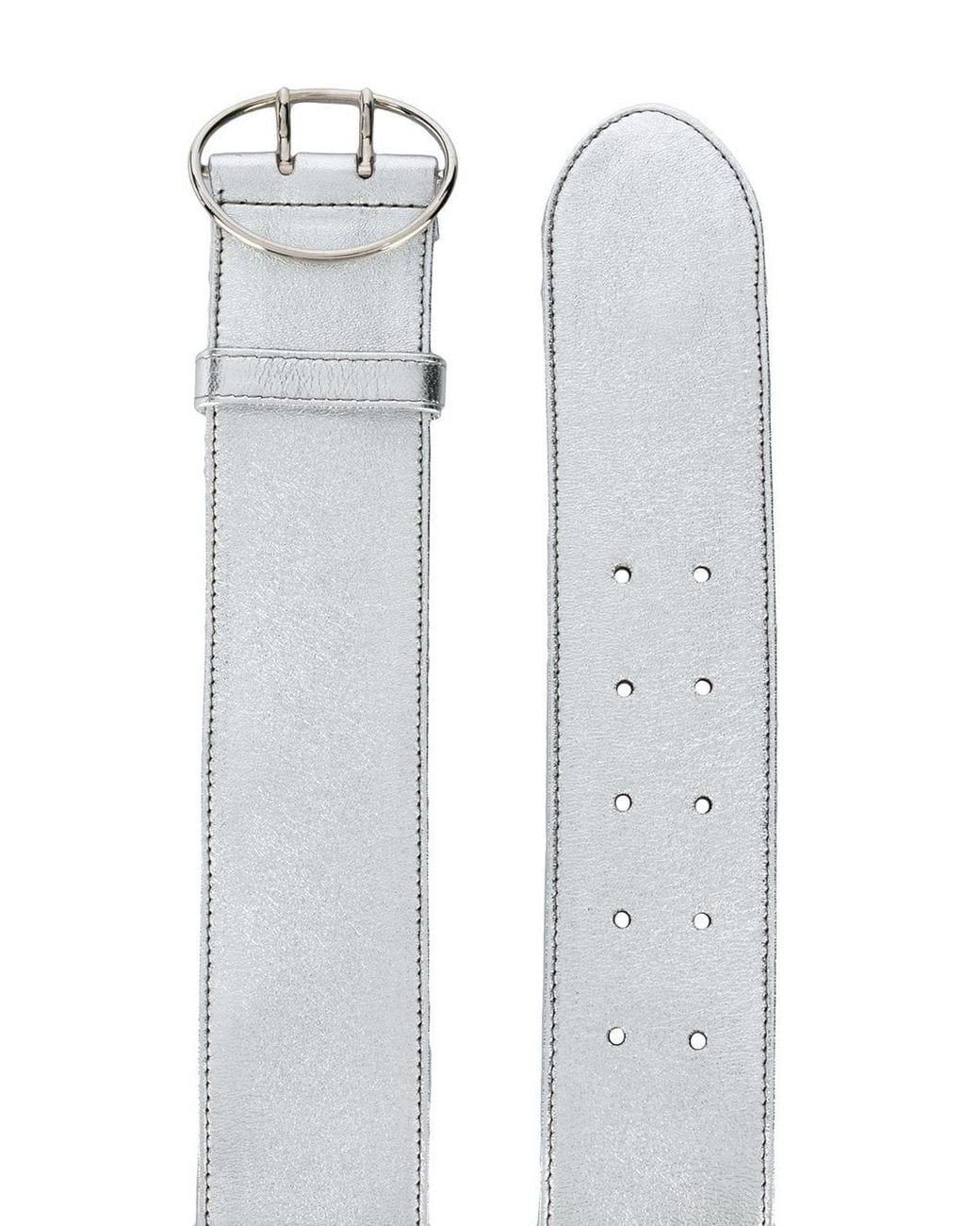 Prada Gray Logo Buckle Belt