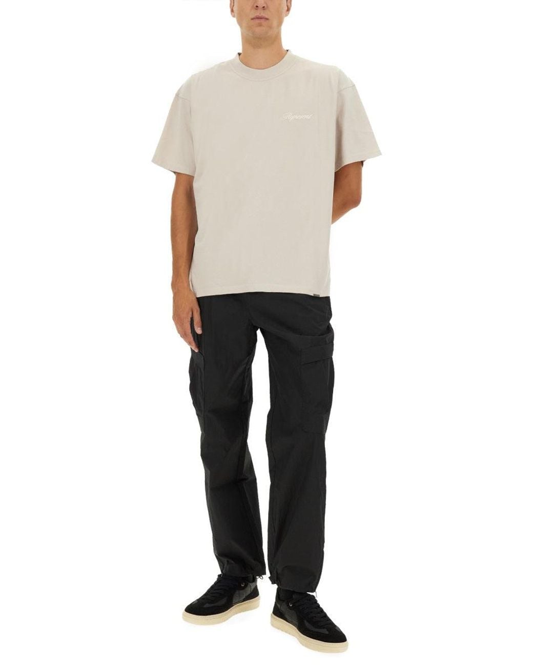Represent White Script Logo T Shirt