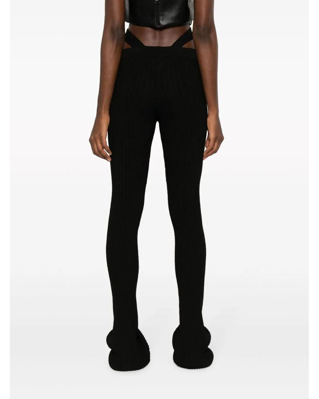 ANDREADAMO Black Andreadamo Ribbed Knit Flare Pants